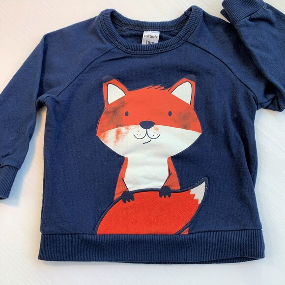 Carter’s Two Piece Fox Sweatshirt Set 18 Mos - Picture 2 of 5